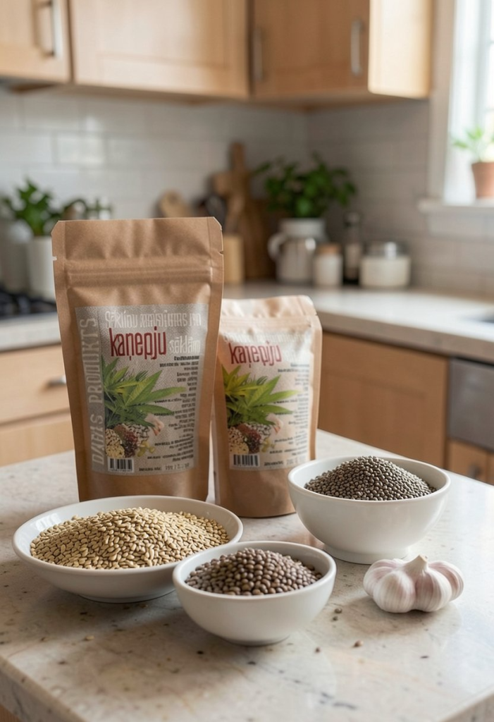 Sēkliņu maisījums no kaņepju sēklām